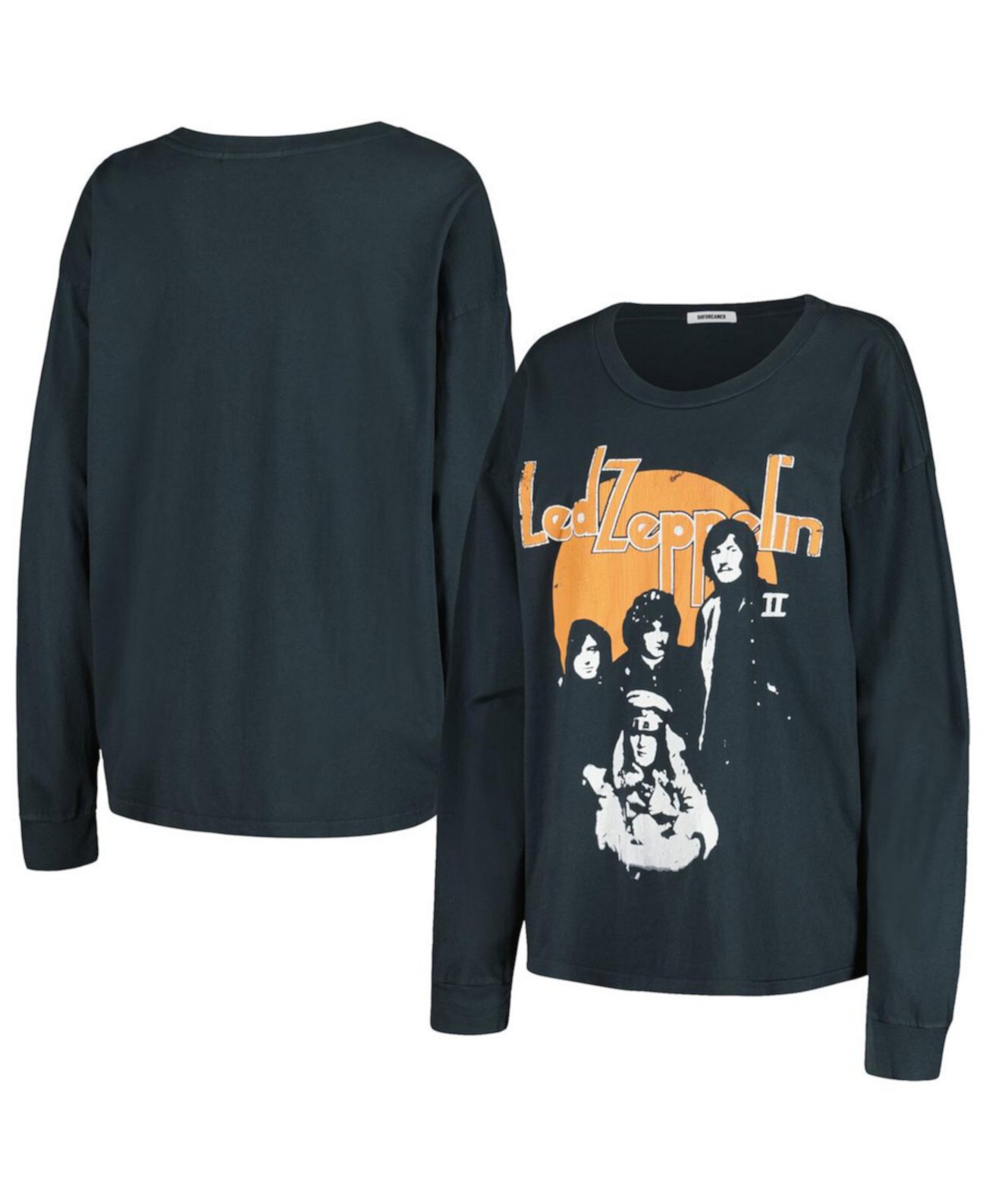 Женская черная рваная футболка Led Zeppelin Portrait Merch с длинным рукавом Daydreamer