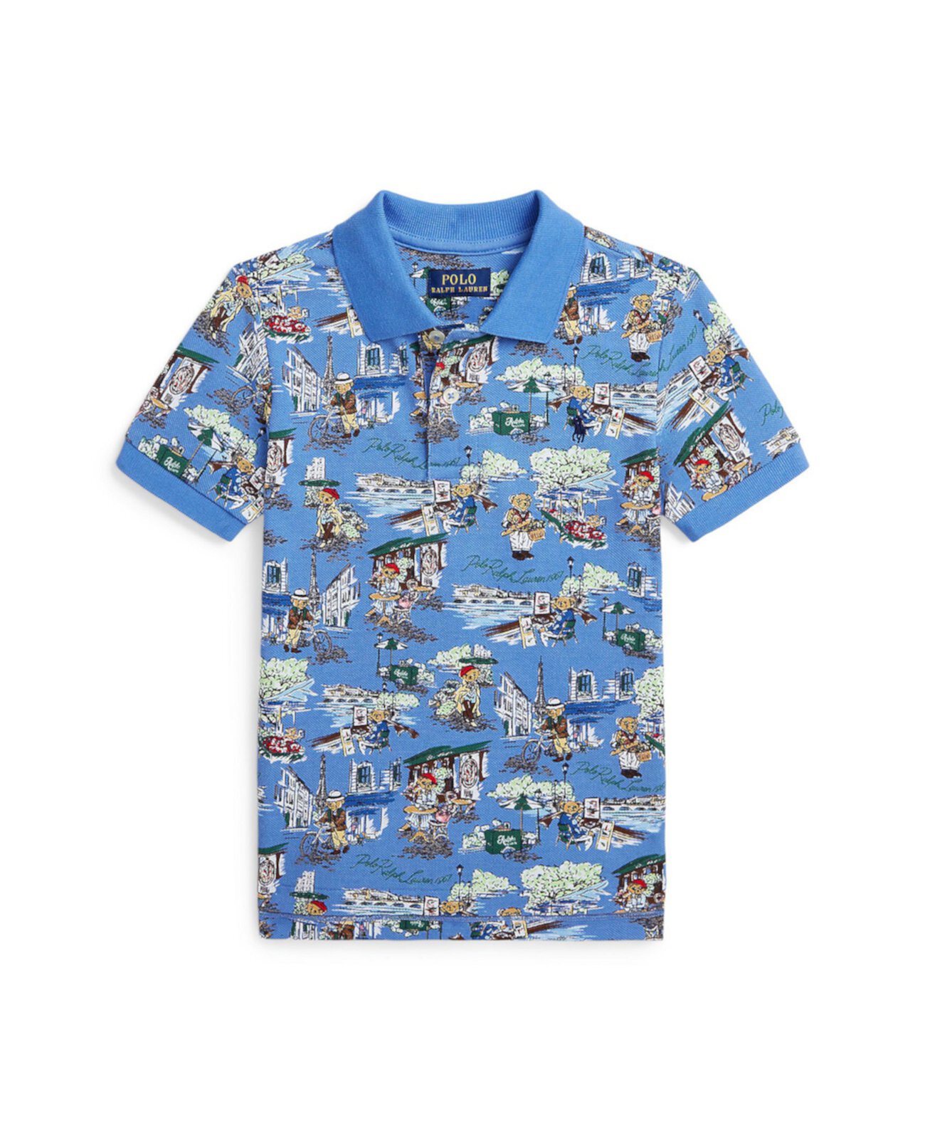 Рубашка-поло из хлопковой сетки с изображением медведя для малышей и маленьких мальчиков Polo Ralph Lauren