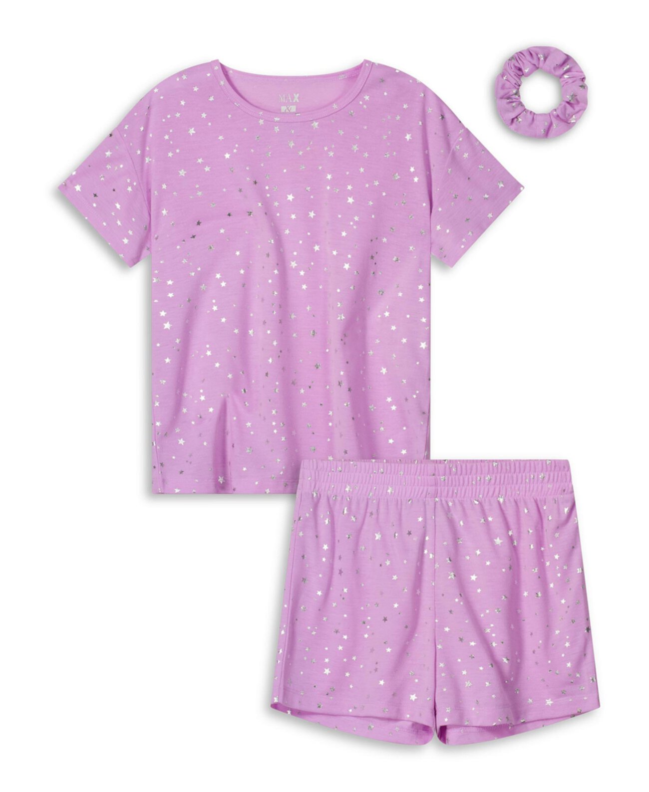 Пижамный комплект из мягкого трикотажа для маленьких девочек, пижамный комплект с резинкой для волос, 3 предмета Max & Olivia