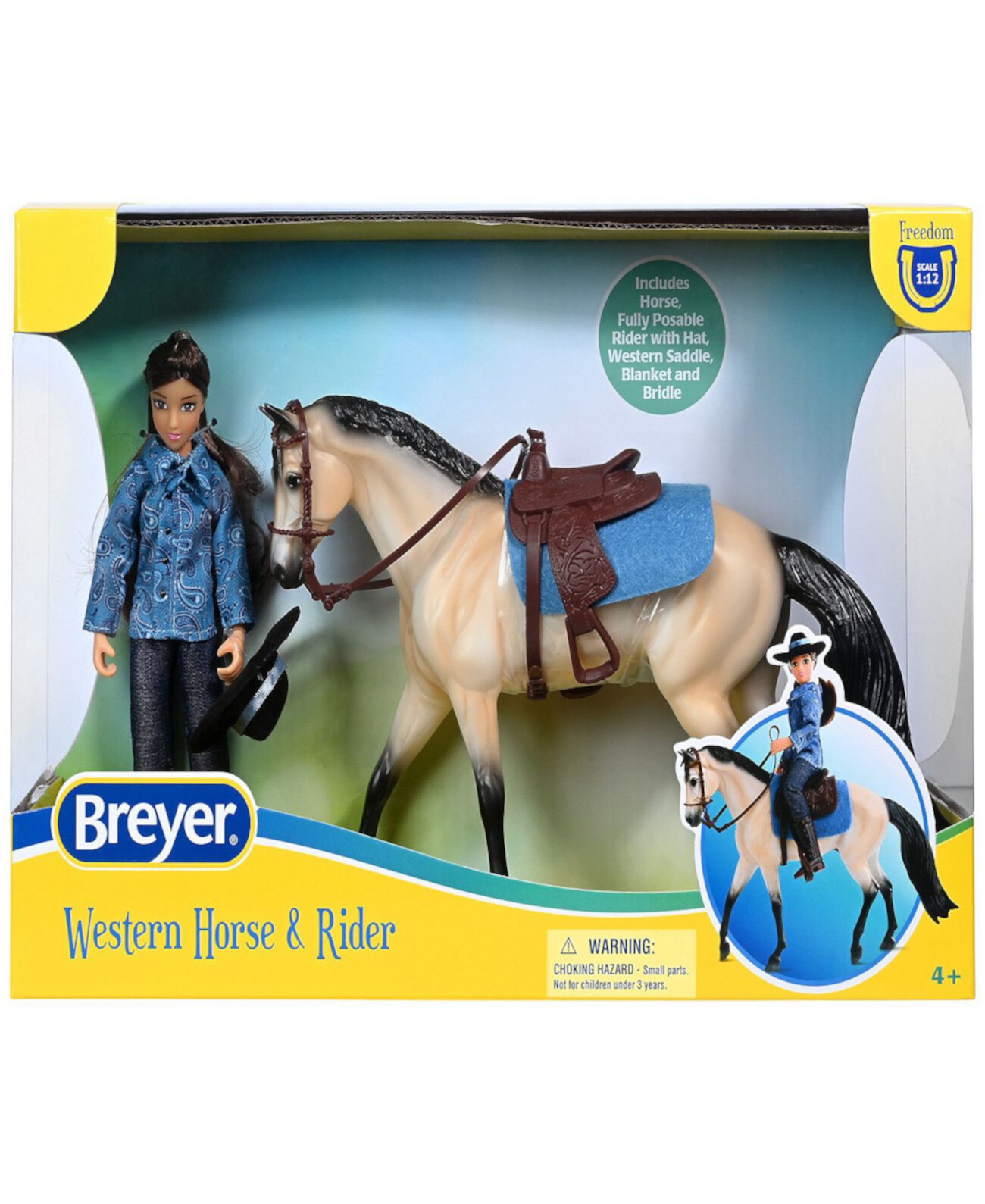 Игрушка BREYER Свободная серия - Западная лошадь и всадник Breyer