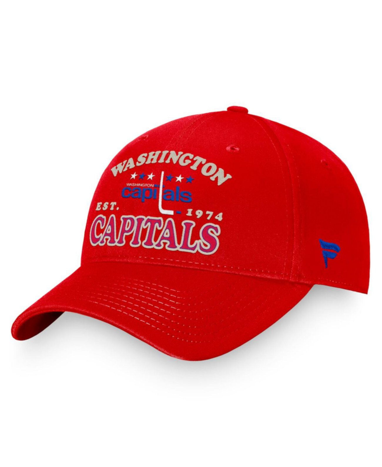 Мужская красная рваная регулируемая шляпа Washington Capitals Heritage в винтажном стиле Fanatics