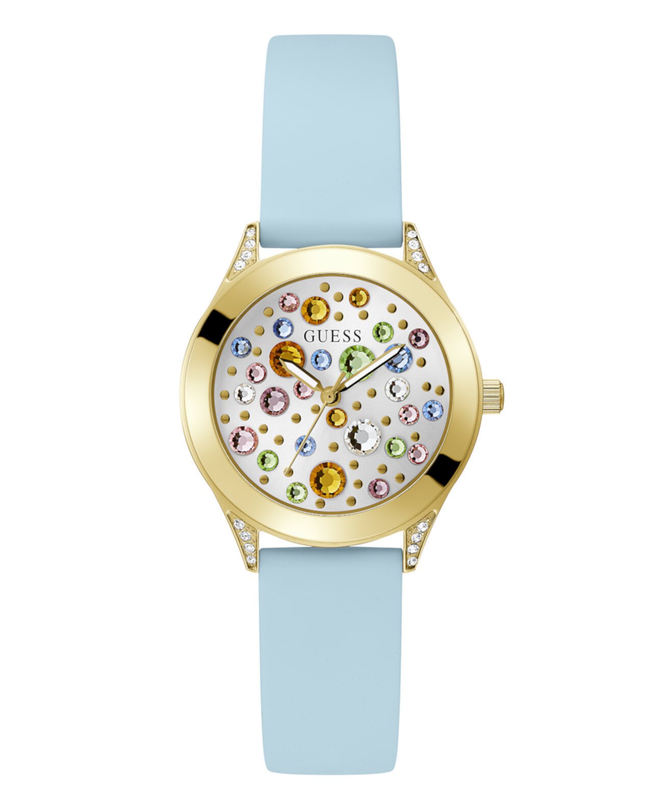 Женские аналоговые синие силиконовые часы 34 мм GUESS