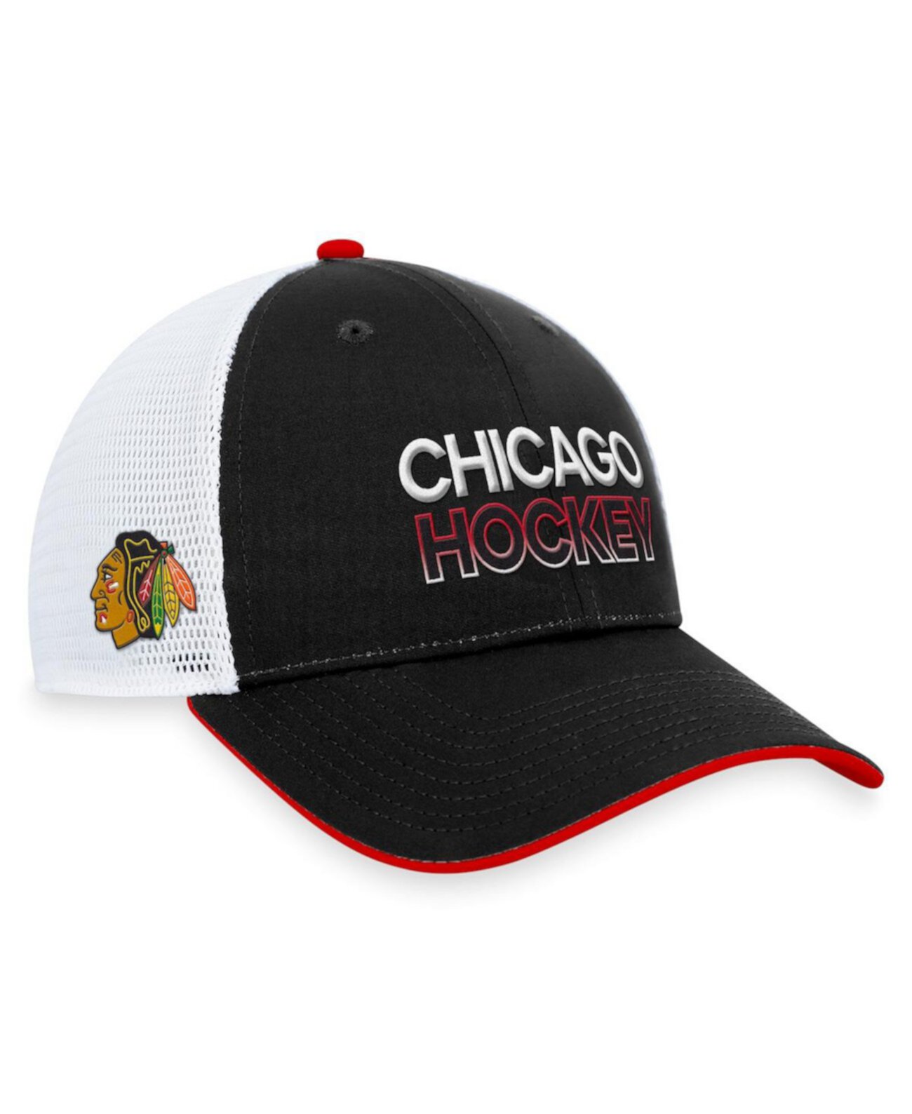 Мужская черная регулируемая кепка Chicago Blackhawks Authentic Pro Rink Trucker Fanatics