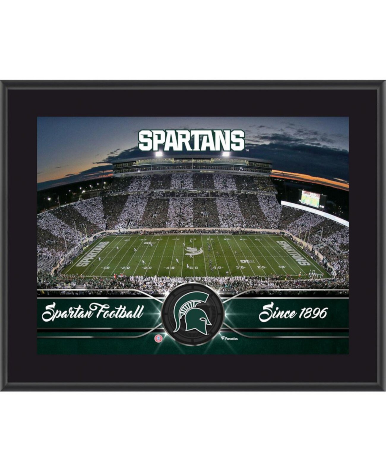 Сублимированная табличка команды Spartans штата Мичиган размером 10,5 x 13 дюймов Fanatics Authentic