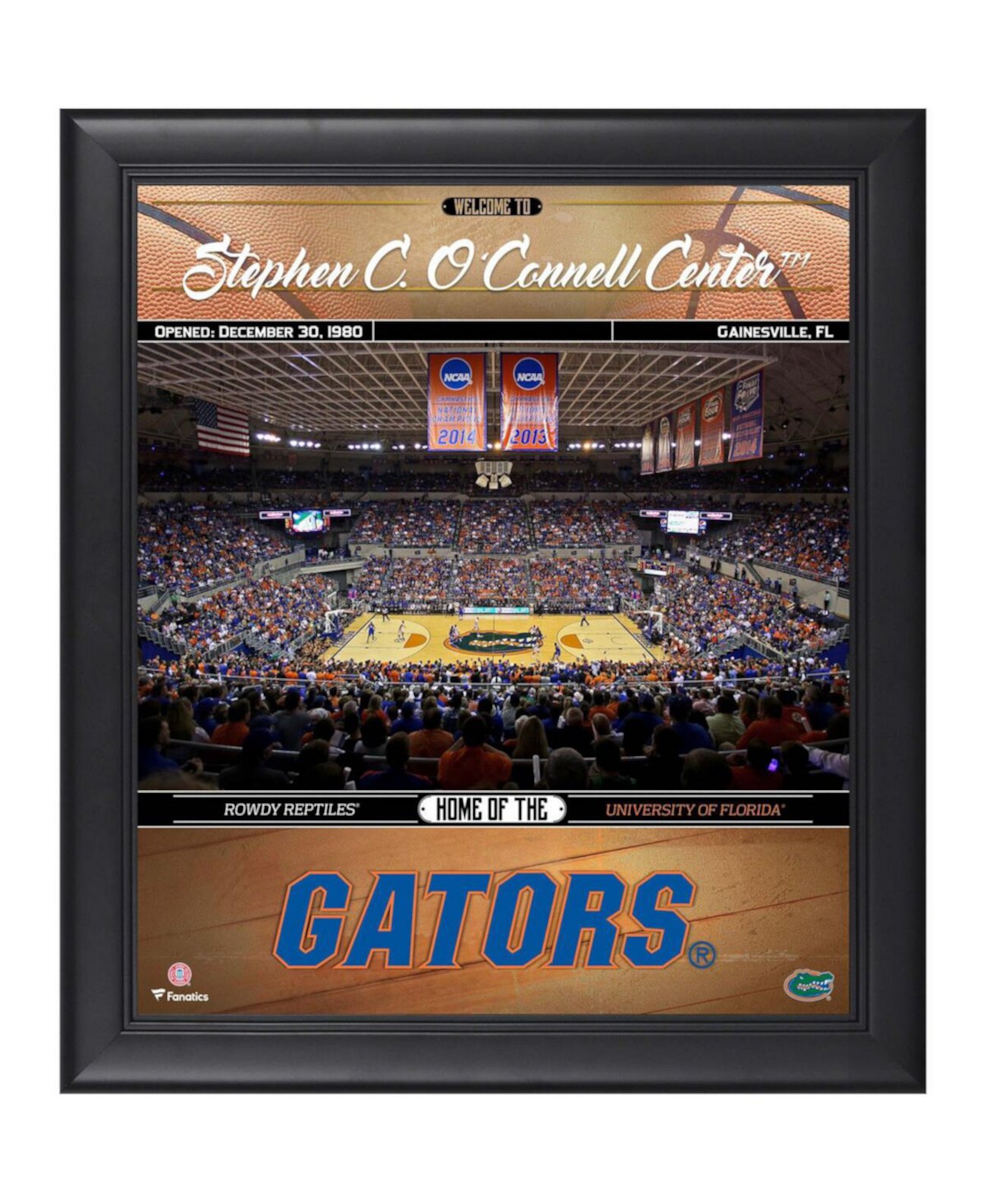 Коллаж "Добро пожаловать домой" с баскетбольным мячом "Флорида Гаторс" в рамке размером 15 x 17 дюймов Fanatics Authentic