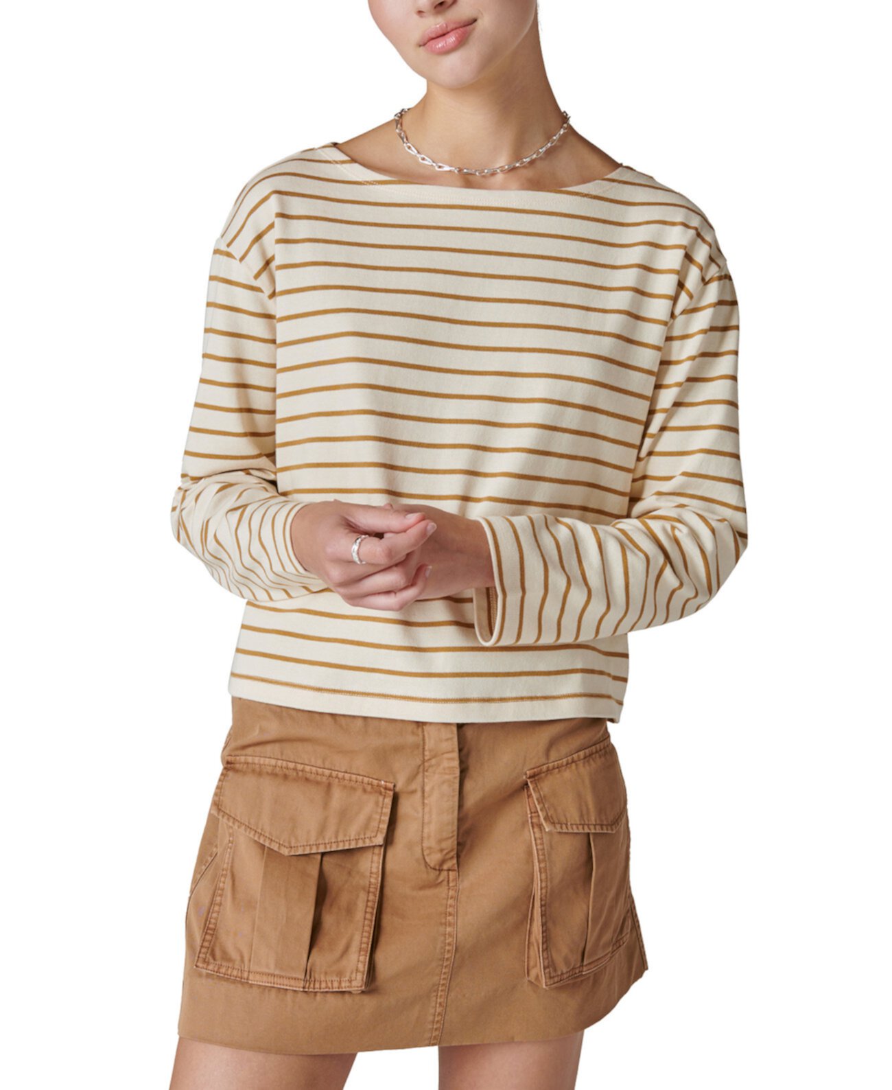 Women's Breton Striped Cotton Long-Sleeve T-Shirt Lucky Brand