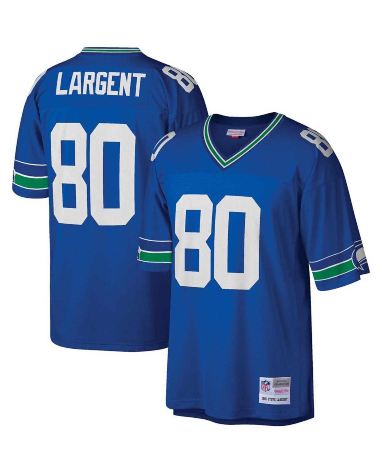 Мужское джерси Steve Largent Seattle Seahawks 1985 года, большие размеры, синее, реплика Mitchell & Ness