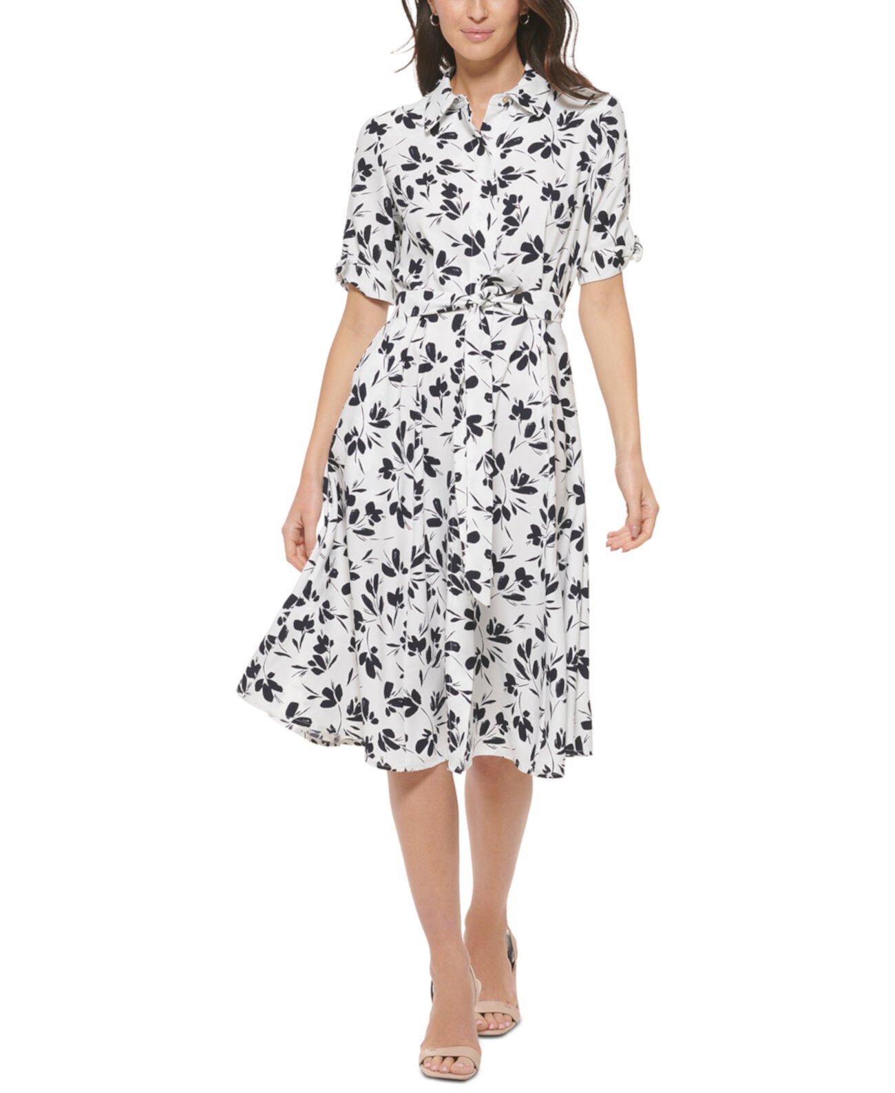 Женское Платье-Рубашка в Цветочный Принт Calvin Klein Calvin Klein