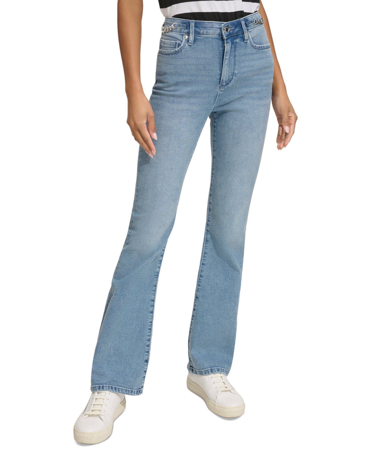 Женские широкие джинсы с цепочкой Karl Lagerfeld Paris