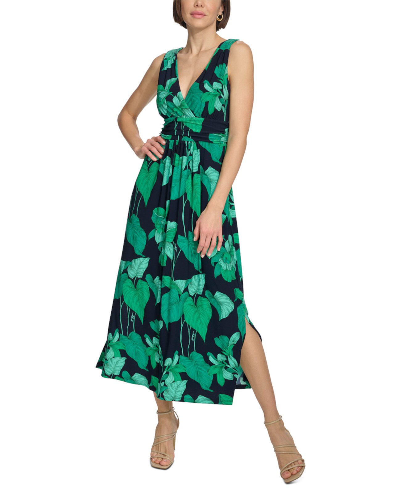 Женское платье макси с завышенной талией и цветочным принтом Tommy Hilfiger