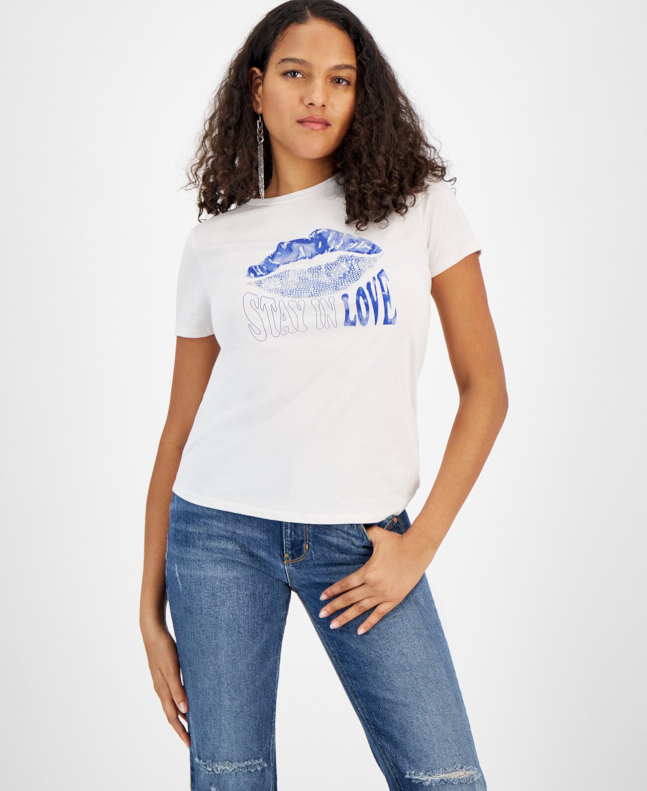 Женская футболка с рисунком «Губы» GUESS