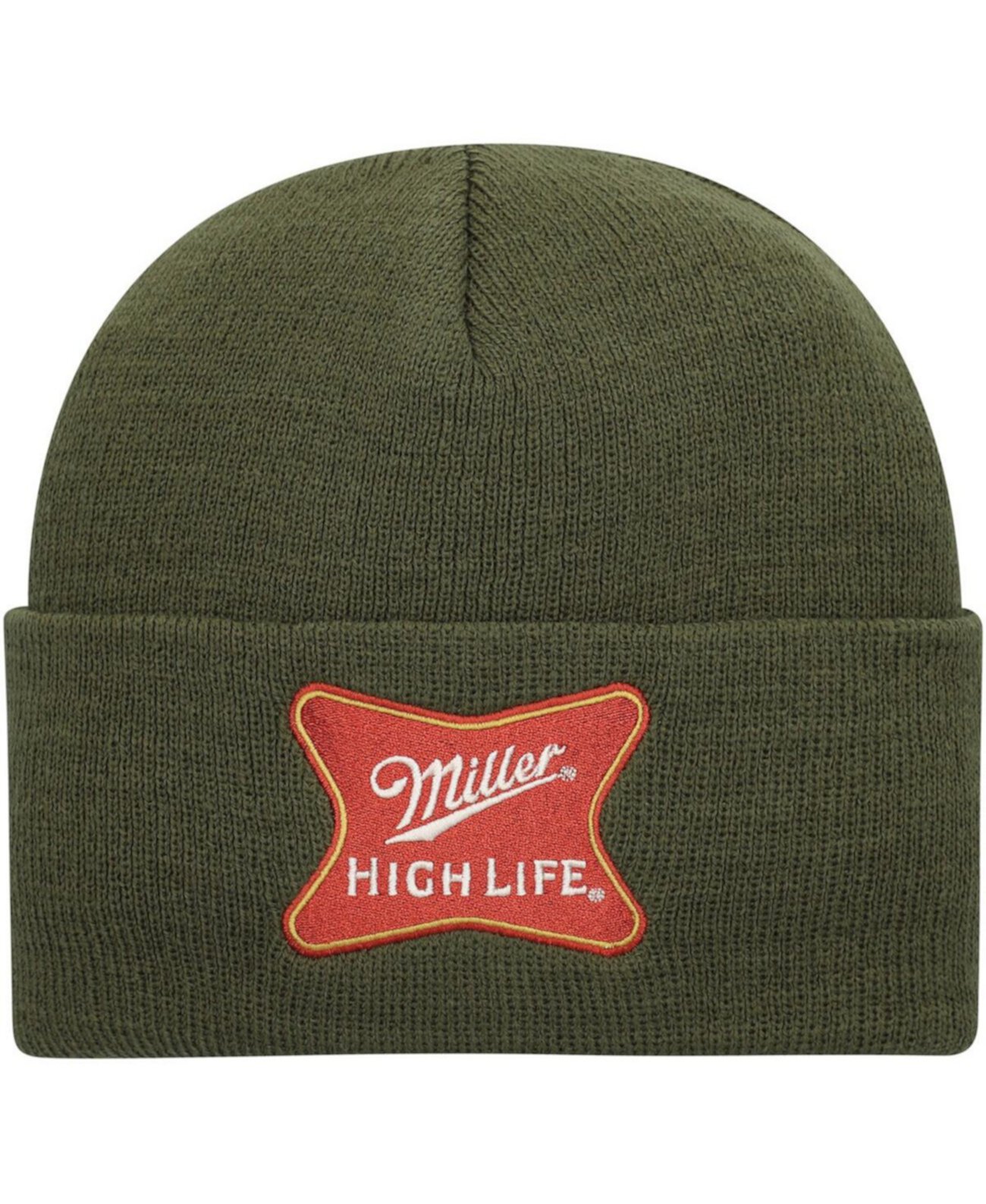 Мужская оливковая вязаная шапка Miller High Life с манжетами American Needle