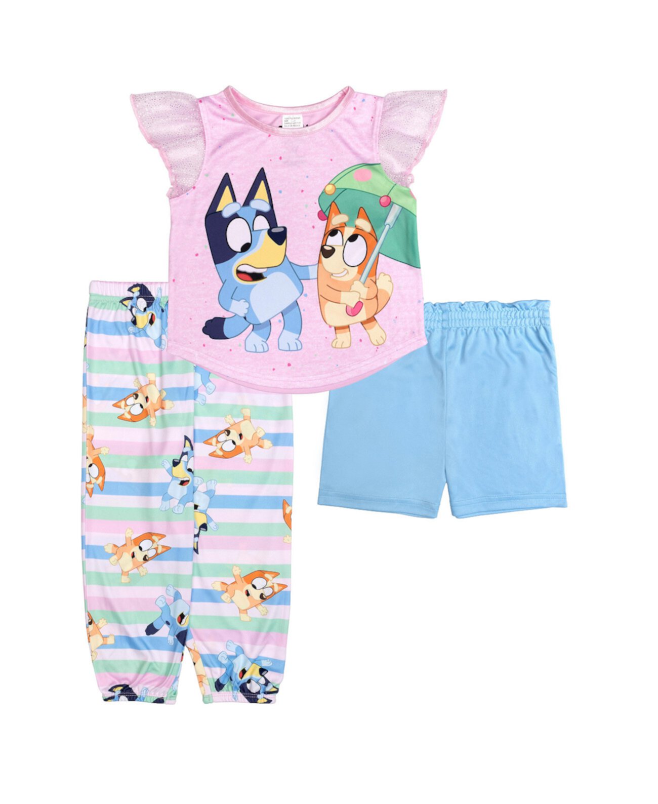 Пижама для маленьких девочек, комплект из 3 предметов Bluey