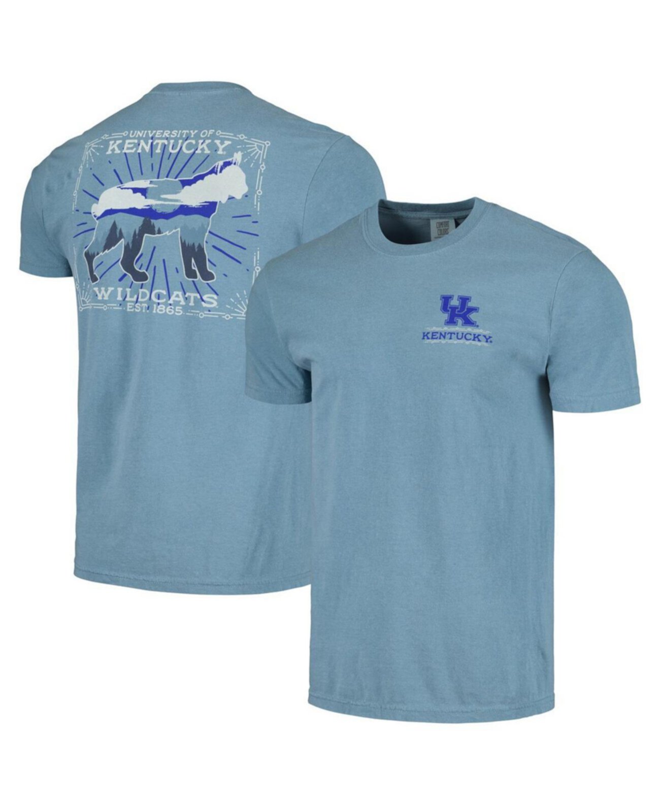 Мужская голубая футболка Kentucky Wildcats State Scenery Comfort Colours Image One