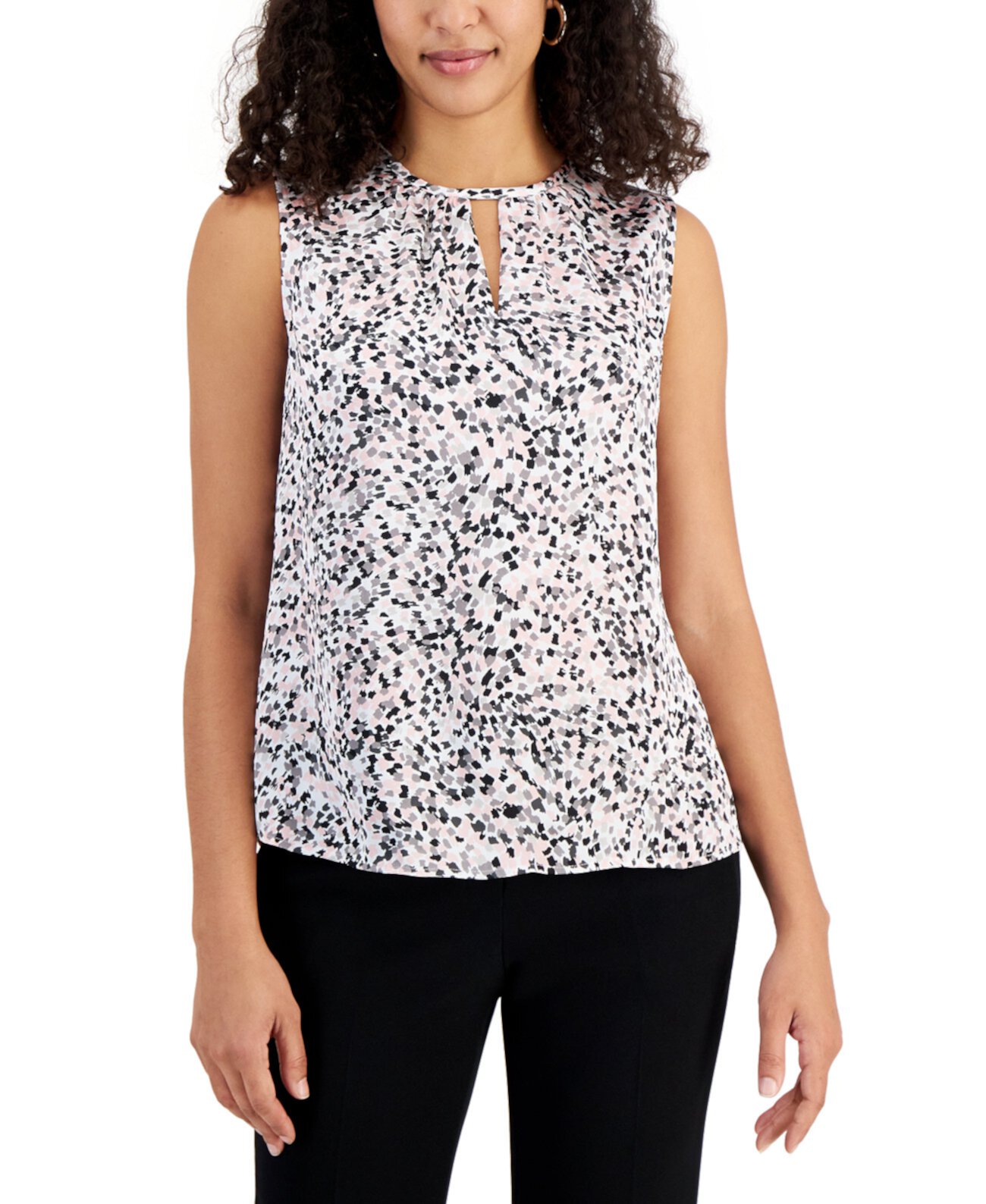 Женская блузка без рукавов с абстрактным принтом и каплевидным вырезом Kasper