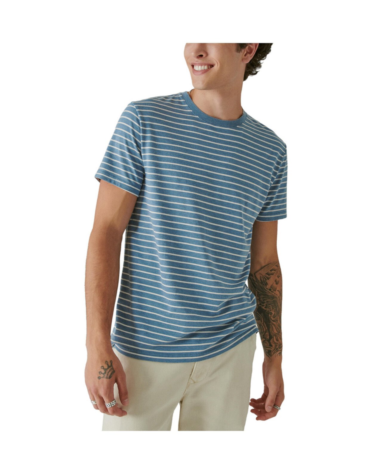 Мужская футболка с круглым вырезом в полоску Venice Burnout Lucky Brand
