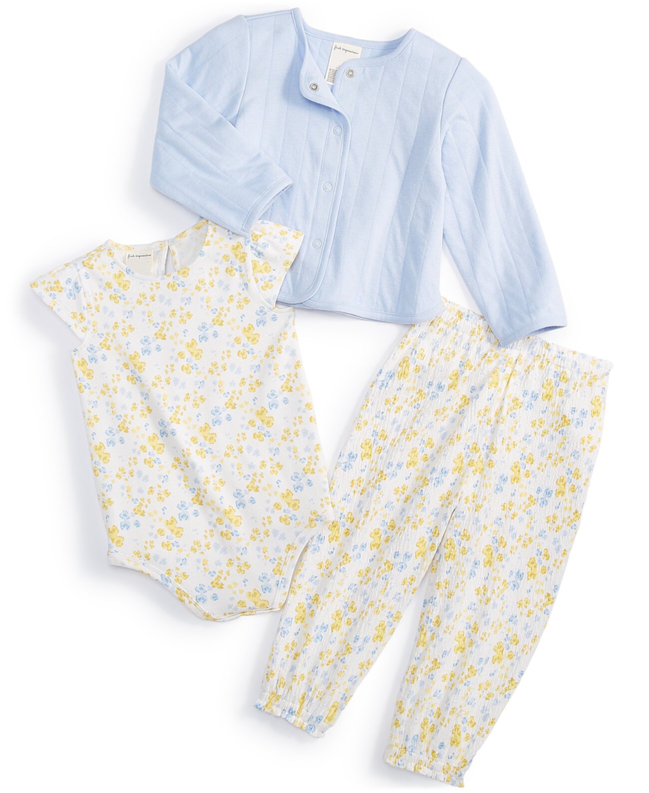Кардиган, боди и брюки для маленьких девочек, комплект из 3 предметов, созданный для Macy's First Impressions