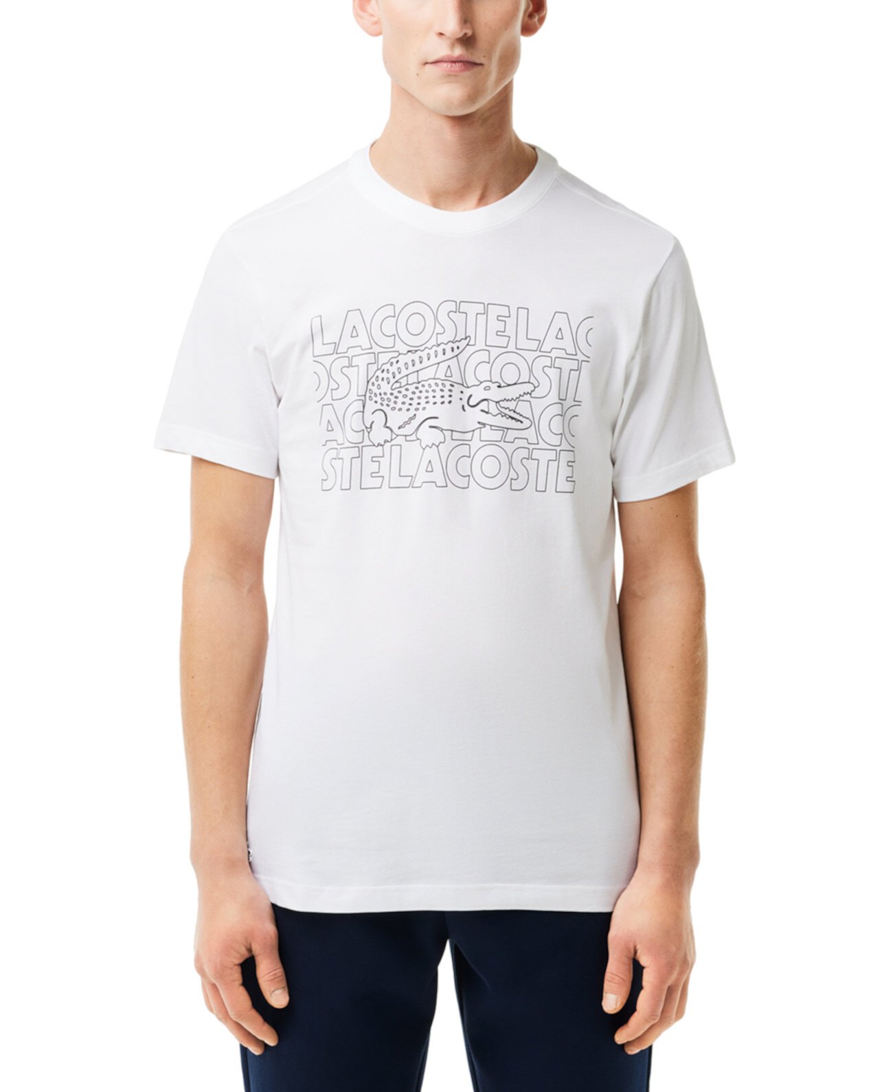 Мужская классическая футболка с короткими рукавами и графическим рисунком Lacoste