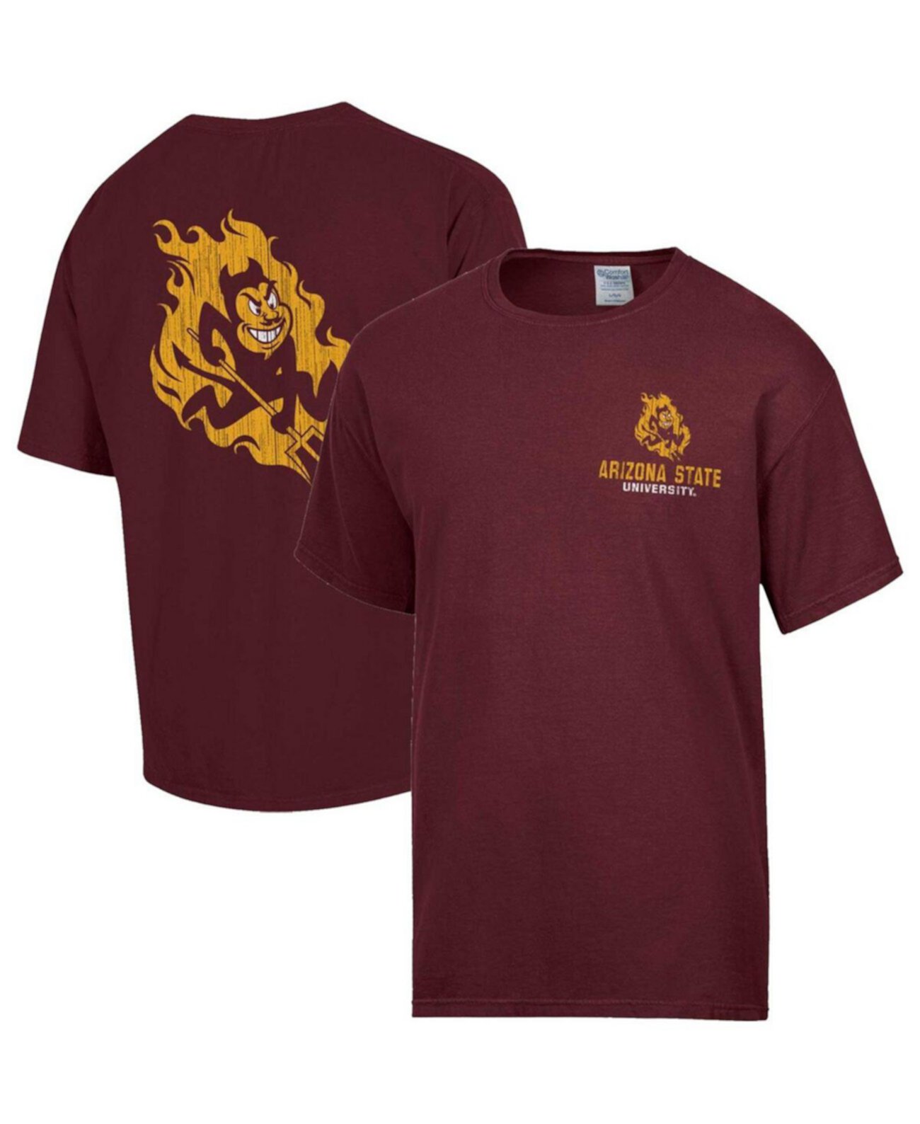 Мужская темно-бордовая футболка с винтажным логотипом Arizona State Sun Devils Comfortwash