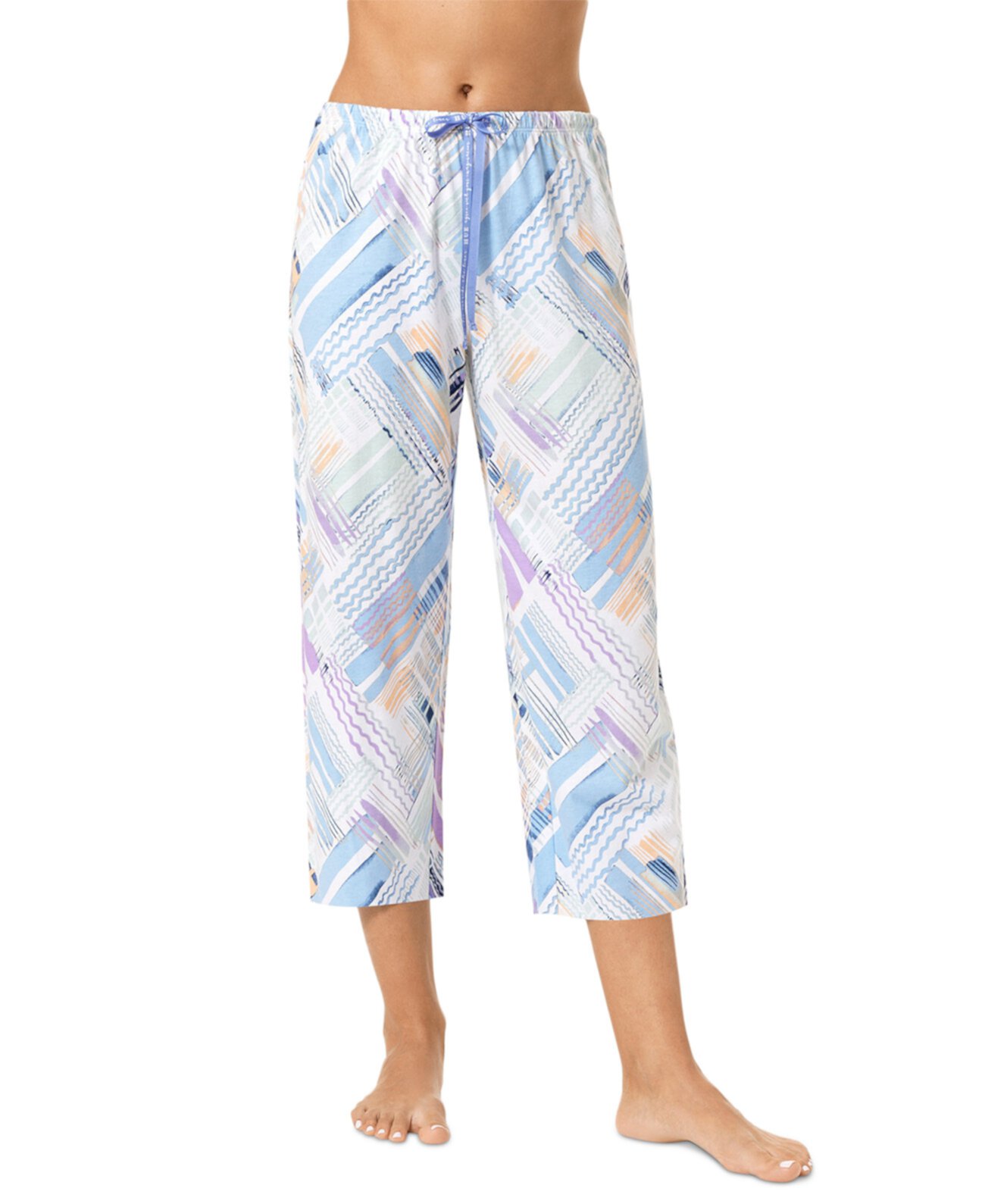 Женские пижамные брюки-капри с клетчатым принтом и омоложением HUE