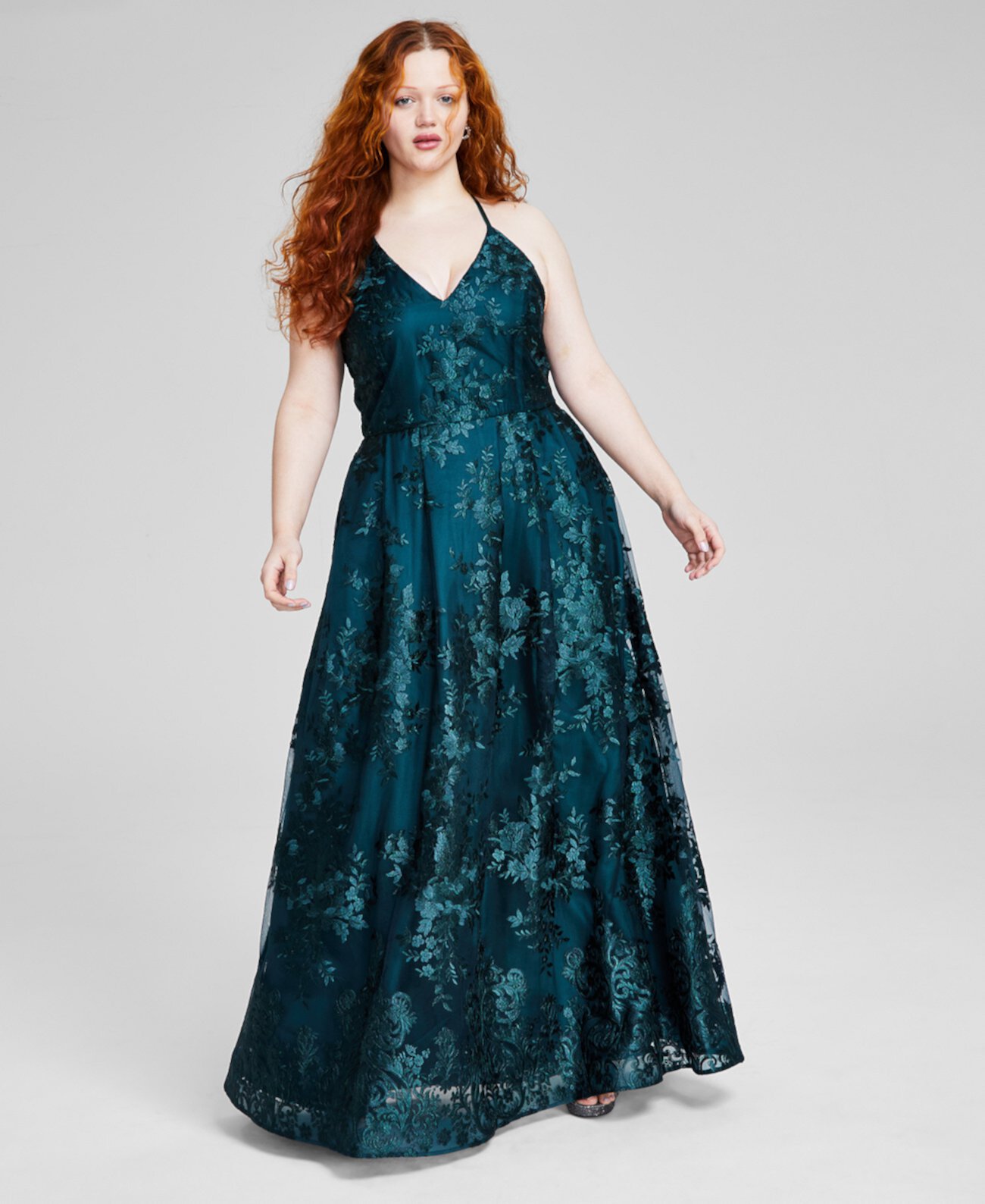 Модное платье без рукавов с вышивкой на бретельках больших размеров, созданное для Macy's BCX