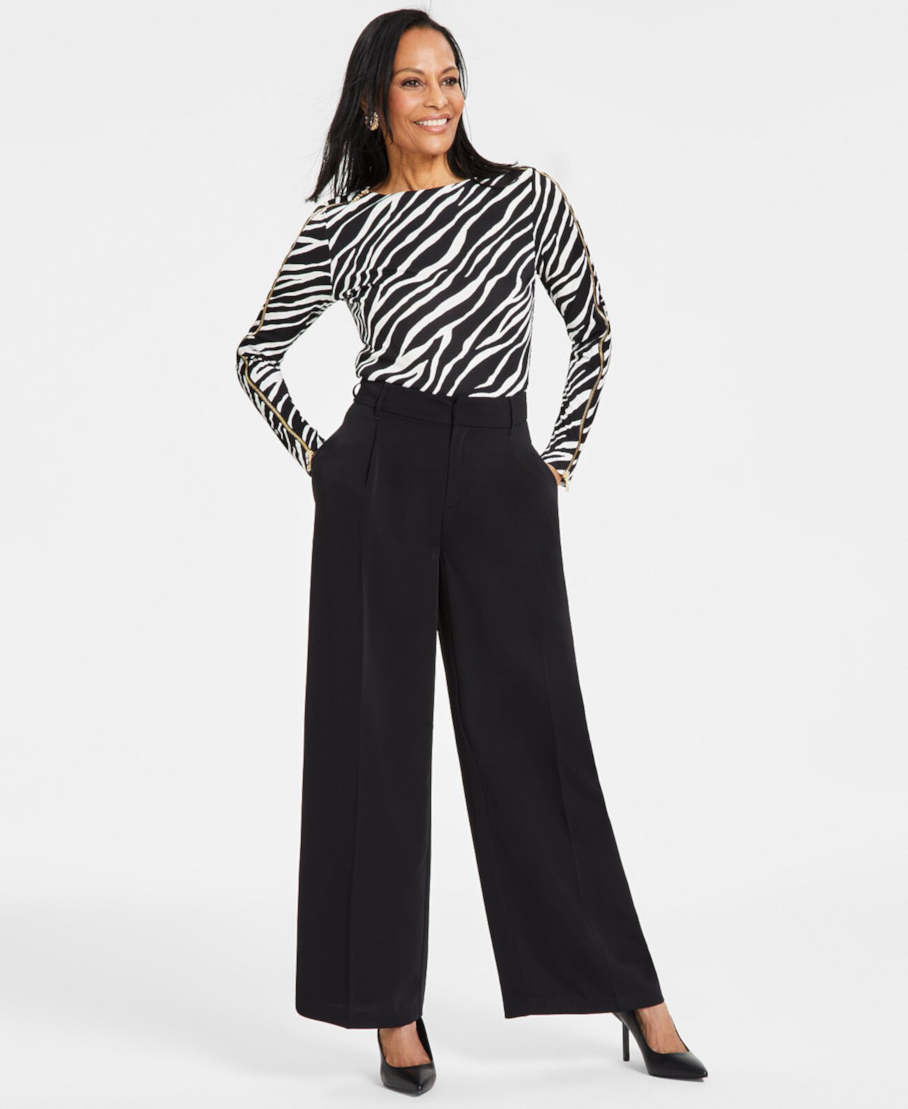 Женские плиссированные широкие брюки, созданные для Macy's I.N.C. International Concepts