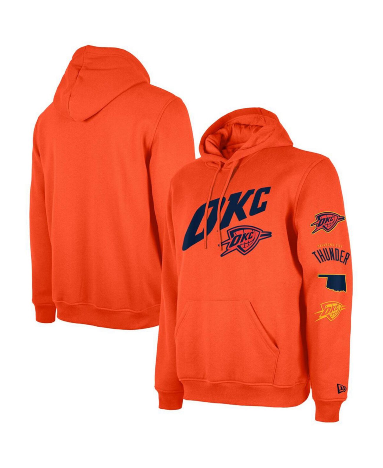 Мужской оранжевый пуловер с капюшоном Oklahoma City Thunder 2023/24 City Edition New Era