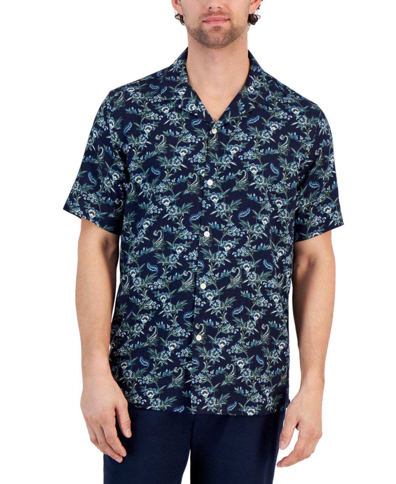 Мужская рубашка с цветочным принтом, созданная для Macy's Club Room