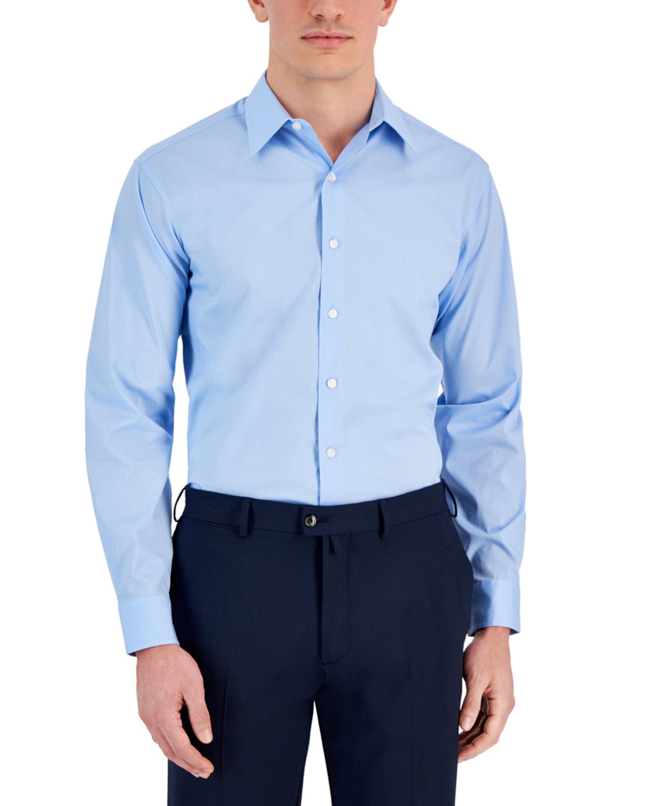 Мужская однотонная классическая рубашка обычного кроя, созданная для Macy's Club Room