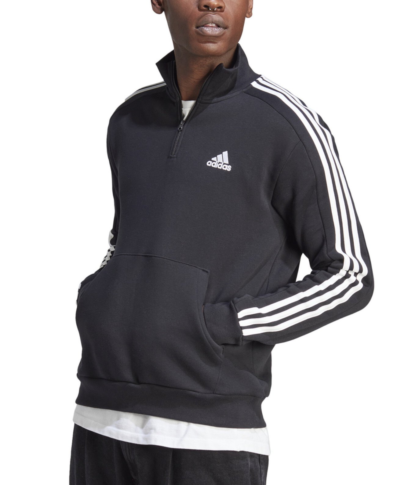 Мужское Худи Adidas Essentials Fleece 3-Stripes Quarter-Zip Adidas