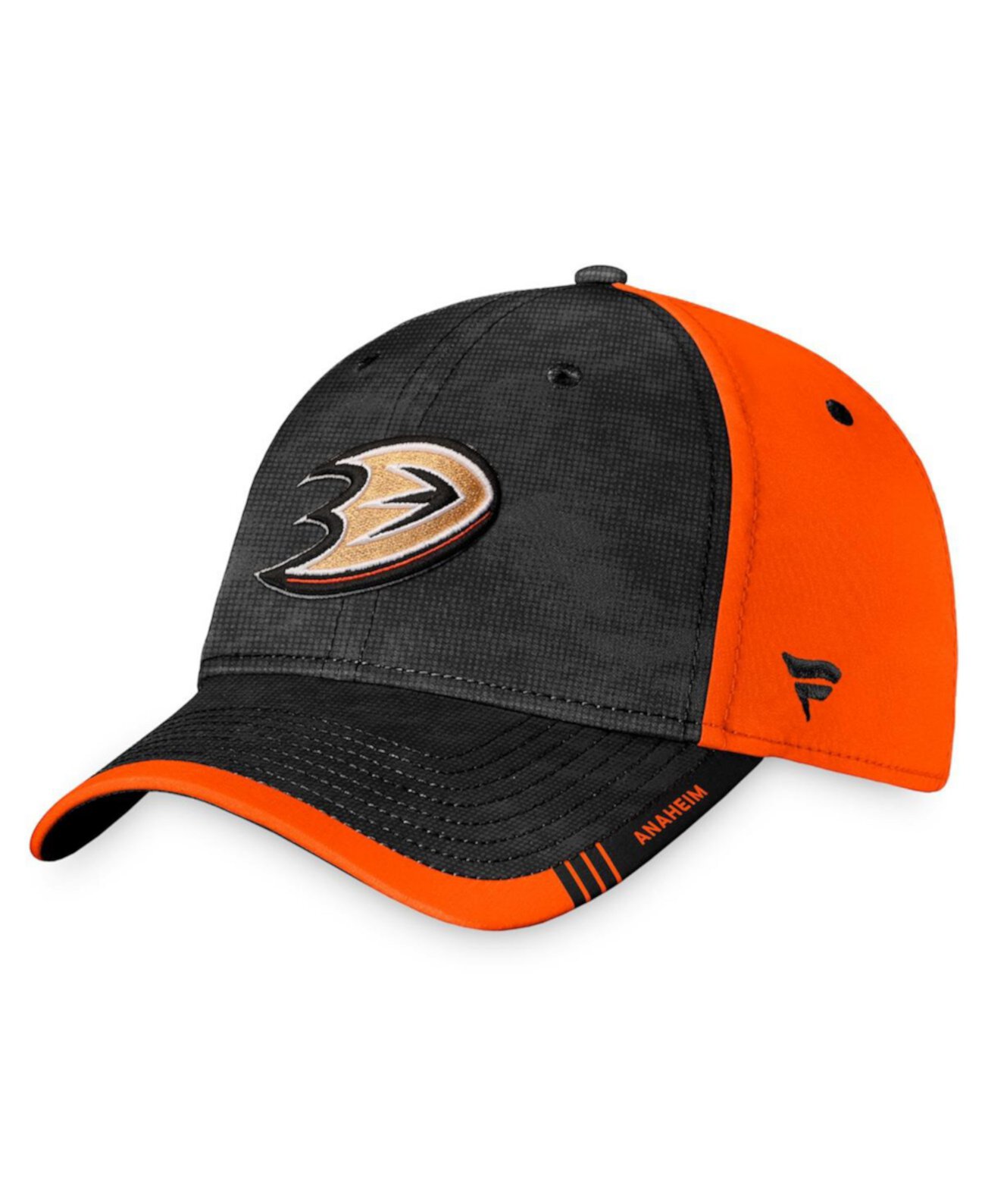 Мужская черно-оранжевая гибкая кепка с камуфляжным принтом Anaheim Ducks Authentic Pro Rink Fanatics