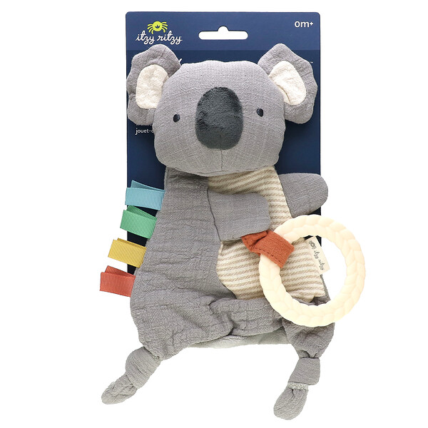 Bitzy Crinkle, Сенсорная морщинистая игрушка с прорезывателем, для детей от 0 месяцев, коала, 1 шт. Itzy Ritzy