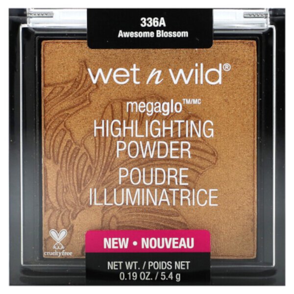 MegaGlo, Пудра-хайлайтер, 336A Awesome Blossom, 0,19 унции (5,4 г) Wet n Wild