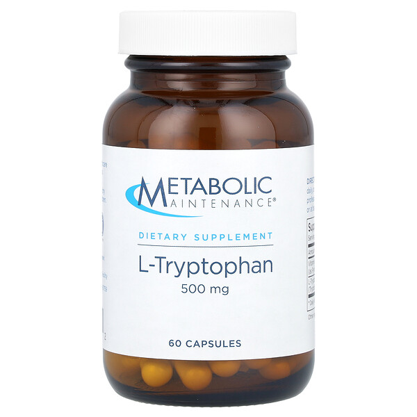 L-триптофан, 500 мг, 60 капсул Metabolic Maintenance