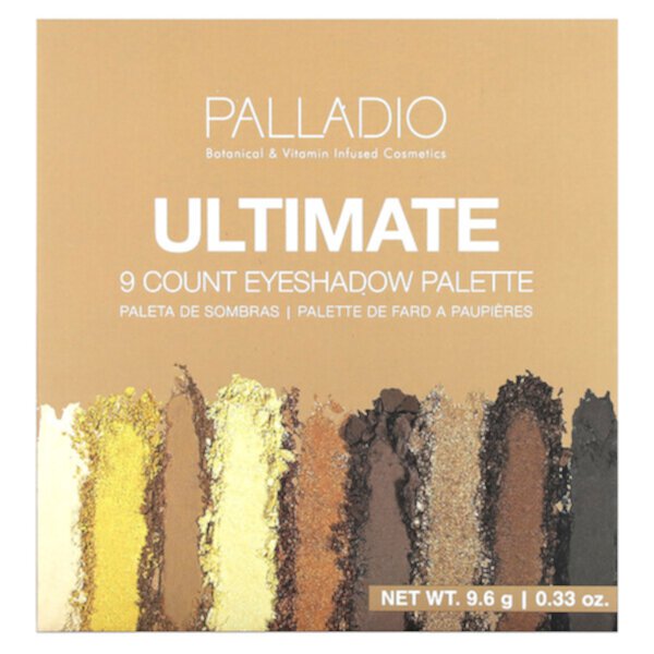 Палитра теней для век Ultimate, 9 шт., Золотой песок, 0,33 унции (9,6 г) Palladio