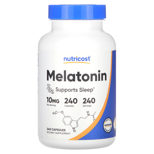 Мелатонин - 10 мг - 240 капсул - Nutricost Nutricost