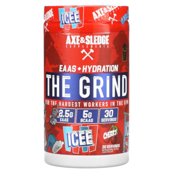 The Grind, EAA s + Hydration, Icee Cherry, 16,93 унции (480 г) Axe & Sledge Supplements