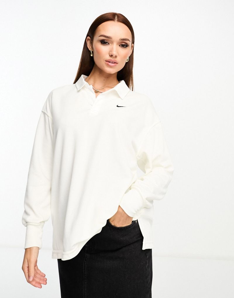 Белая рубашка-поло с длинными рукавами Nike Essential Nike