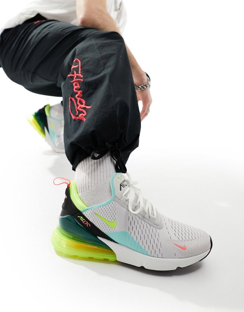 Кроссовки Nike Air Max 270 серого и вольтового цвета Nike
