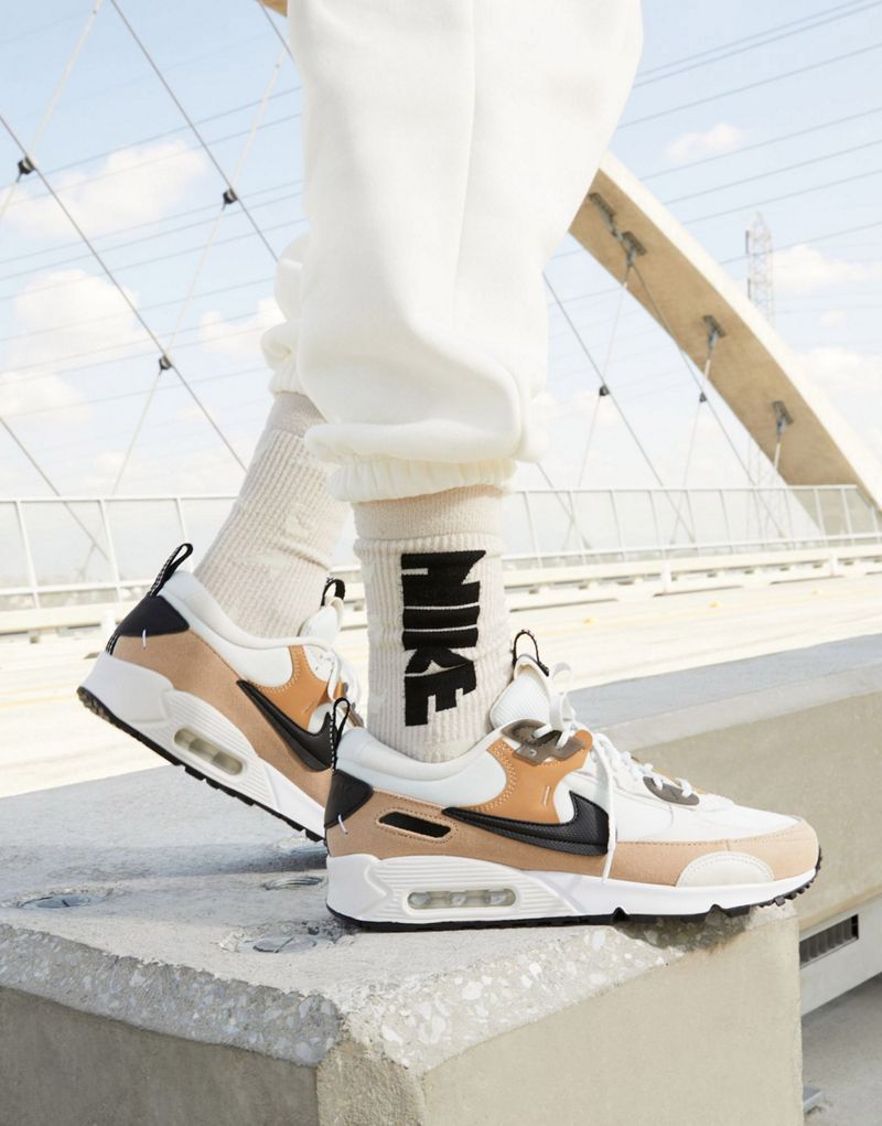 Женские кроссовки Nike Air Max 90 Futura в белом и песочном цветах Nike