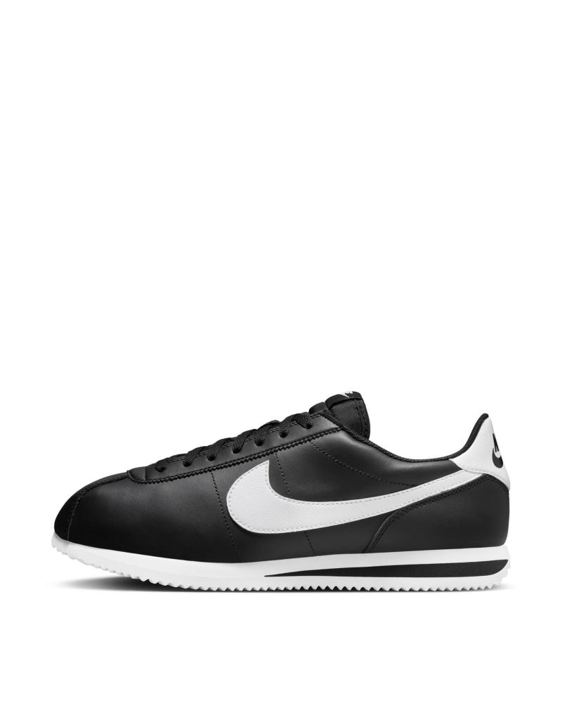 Мужские кеды Nike Cortez из черной и белой кожи для повседневного образа Nike