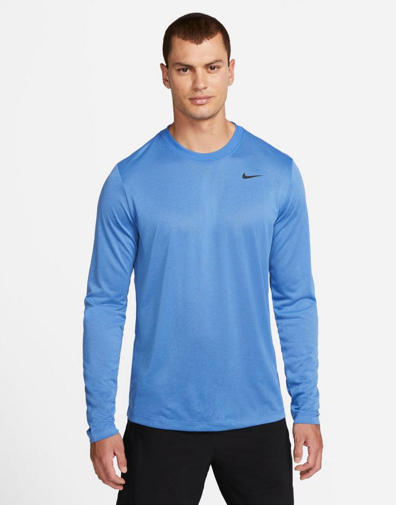 Синяя футболка с длинными рукавами Nike Dri-FIT Nike