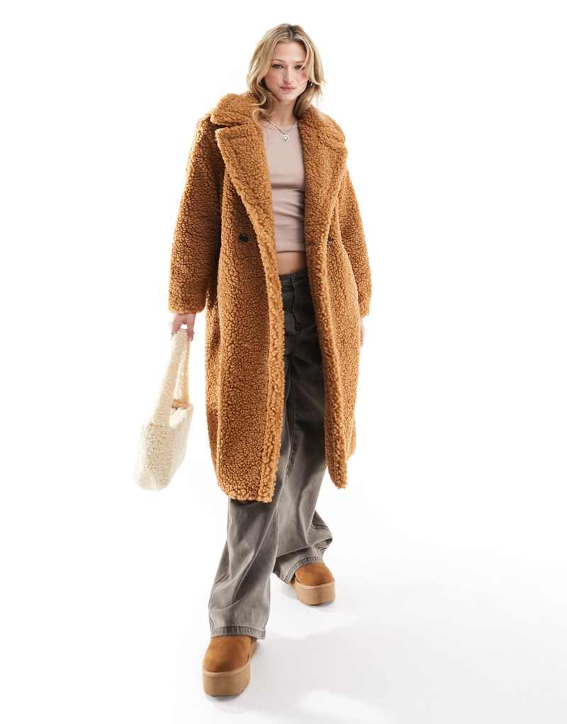 Женское Пальто UGG Gertrude из ткани teddy в цвете tan UGG