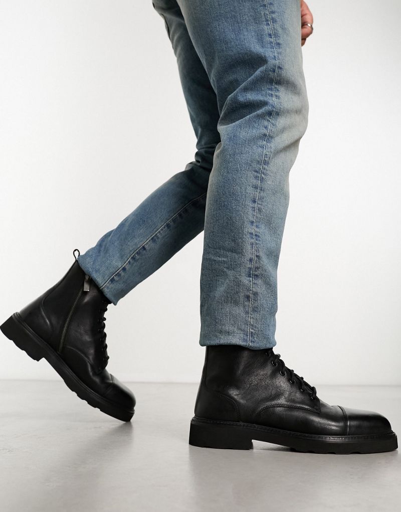 Черные кожаные ботинки с носком Walk London Max WALK London