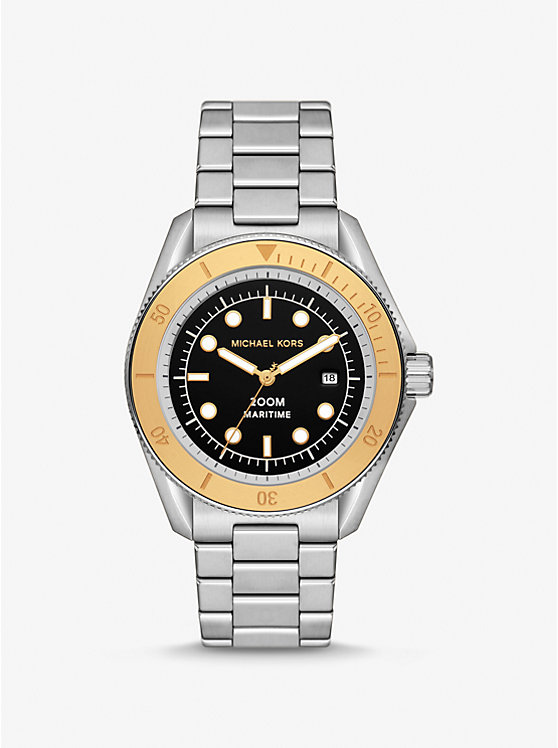 Крупногабаритные часы Maritime серебристого цвета Michael Kors