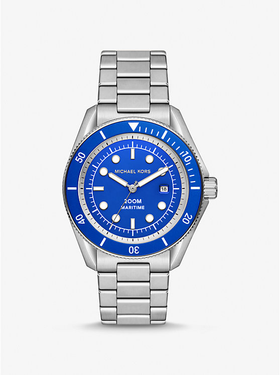 Крупногабаритные часы Maritime серебристого цвета Michael Kors