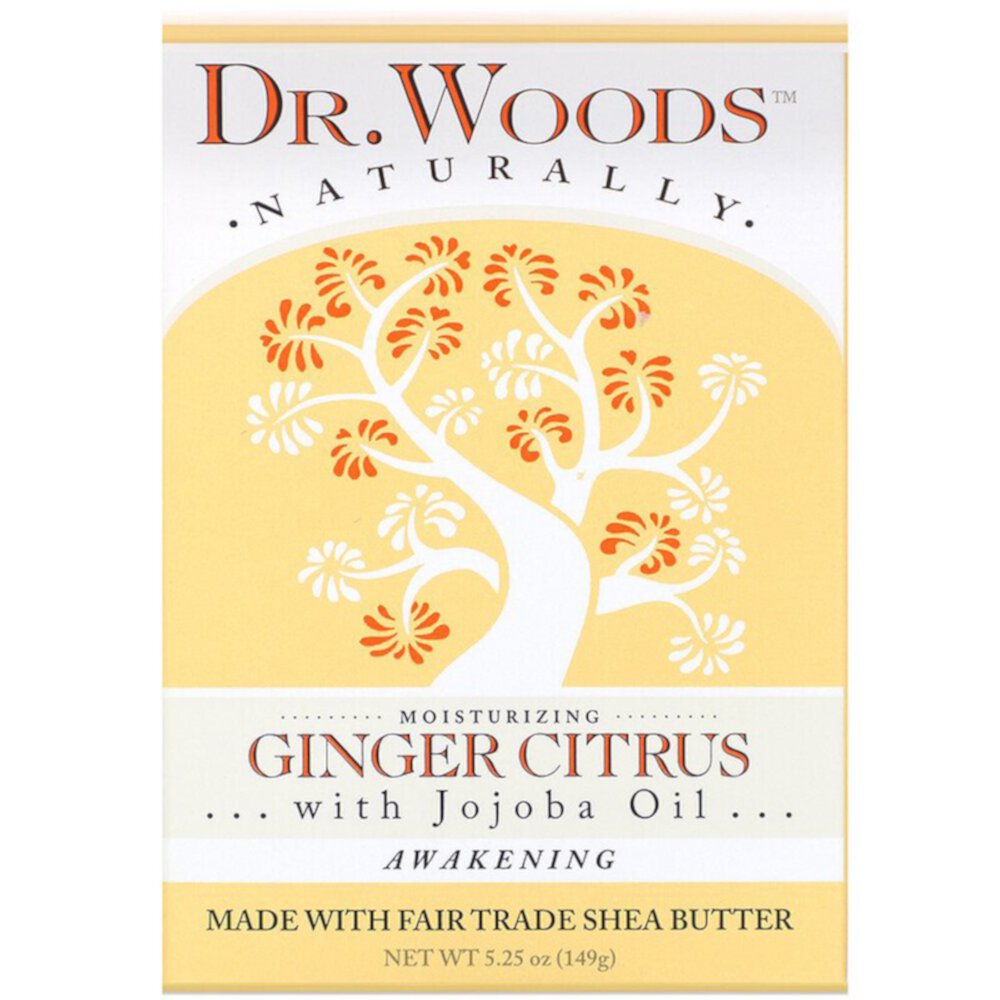 Naturally Bar Soap Moisturizing Ginger Citrus -- 5.25 oz Dr. Woods