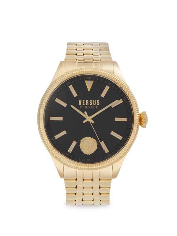 Часы-браслет из нержавеющей стали 45 мм с ионным покрытием золотистого цвета Versus Versace