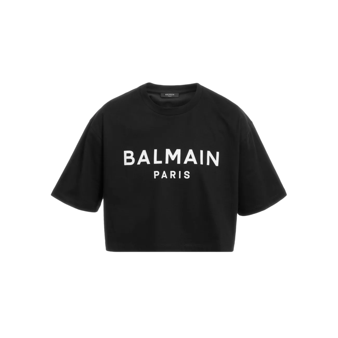 Укороченная футболка с логотипом Balmain