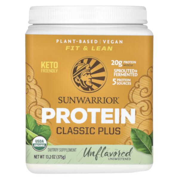 Classic Plus Protein, без вкуса, 13,2 унции (375 г) Sunwarrior